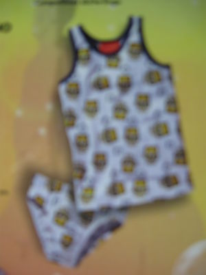 SPONGEBOB Unterwäsche SET Gr. 110/116 weiß mit coolen Motiven Hemd+Slip NEU OVP