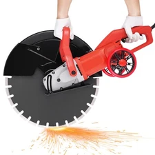 16" Circular Concrete Cut off Saw Wet Dry Concrete Saw Cutter w/Water Pump&Blade