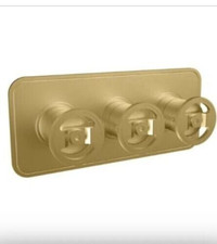 Crosswater  UB2000LBPUB 3 Handle Shower Trimset  / Brushed Unlacquered Brass.