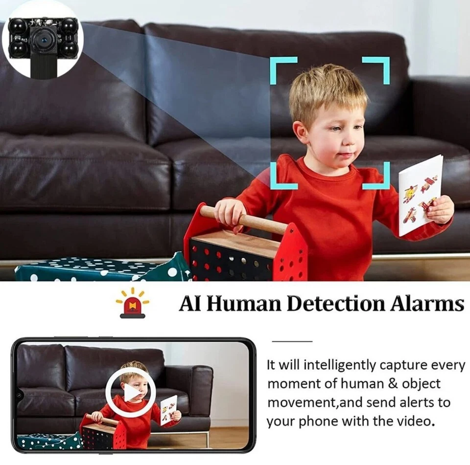 MINI MICRO CAMERA AUDIO VIDEO FULL HD APP IP NASCOSTA CAM SPIA SPY CMOS WIFI - Immagine 3 di 4