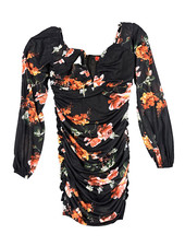 GUESS Size XS Black Floral Pencil Dress