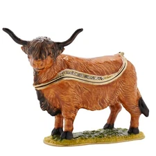 Treasured Trinkets Standing Highland Cow Trinket Box WB15806