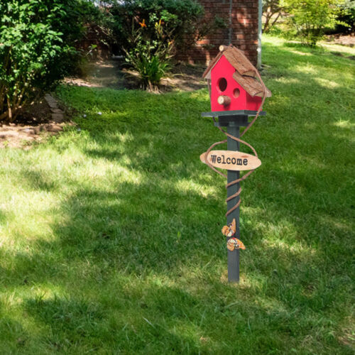 Bird House Stake Outdoor Garden Bird House with Pole Park Decorative Bird House - Picture 7 of 12
