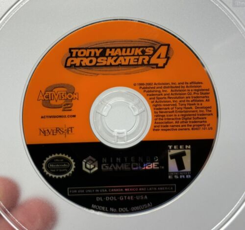 Tony Hawk's Pro Skater 4 (Nintendo GameCube, 2002) DISC ONLY POLISHED - Afbeelding 1 van 1