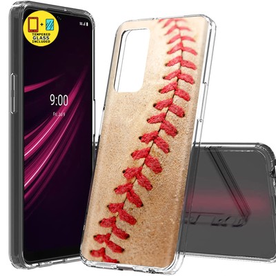 Case for TCL/T-Mobile REVVL V PLUS 5G,Baseball Closeup  1 Print,Glass Screen,US