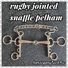 SALE RUGBY JOINTED SNAFFLE PELHAM SHOWING HUNTING RIDING BIT  4.5 TO 6 INCH