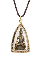 Sukhothai Bhumisparsha mudra Earth-Touching Golden Buddha Thai Amulet Pendant