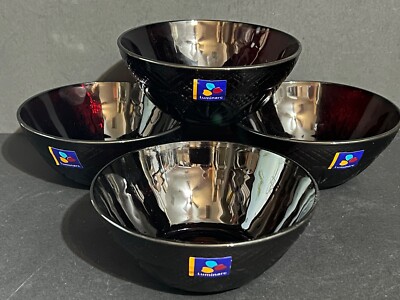 4-Arcoroc Luminarc Cristal d Arques JG Durand Ruby Red 5.5'' Bowls New with tags