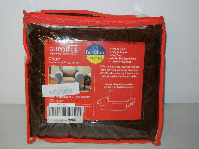 SUREFIT FURNITURE FRIEND QUILTED PET COVER, CHOCOLATE SOFT SUEDE
