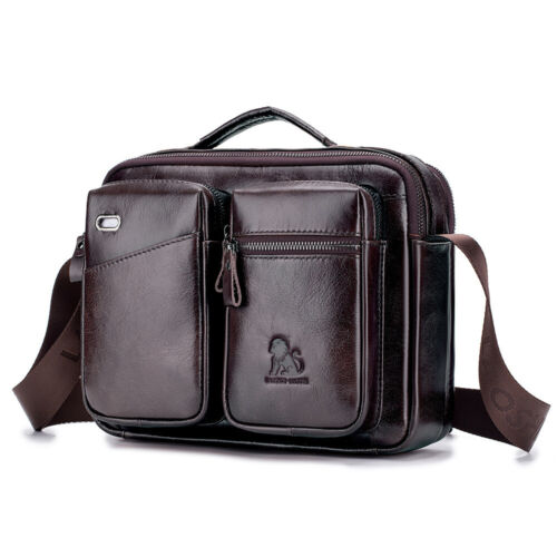 Men's Large Capacity Multi-Functional Handbag Leather Retro - Photo 1 sur 28