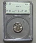 1937 10C Mercury Dime PCGS Rattler Holder MS65 - Undergraded?