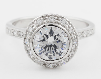 GIA Certified Carat Round Brilliant Cut Diamond Halo Design