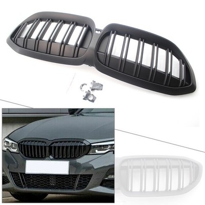 Double Slat Grill FOR BMW New 3 Series G20 19-22 Matte Black Front Kidney Grille