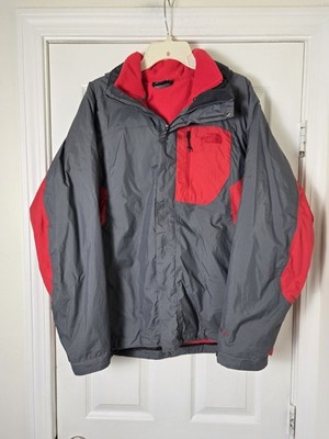 North Face Hyvent Winter Jacket With Removable Liner Men's Size Medium Gray Red