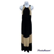 Charming Charlie Stretch Color block Halterneck Sleeveless Midi Maxi Dress Small