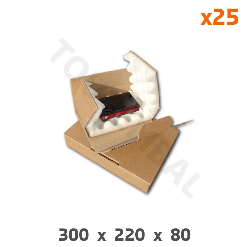 Boite postale carton mousse 25 mm épaisseur amortissante 270x190x50 mm robuste