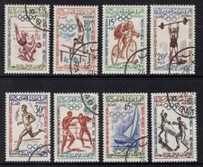 MOROCCO 1960 OLYMPIC GAMES SET CTO HINGED GUM.