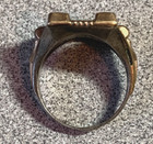 Vintage OB Sterling Silver Mens Art Deco Ring setting gold accents 5.3g sz9 — photo 10