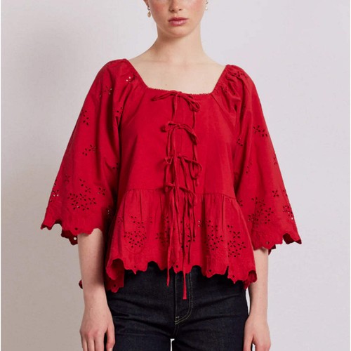 Official Damson Madder Lana Blouse Red Broderie - - Brand New - 第 3/10 張圖片