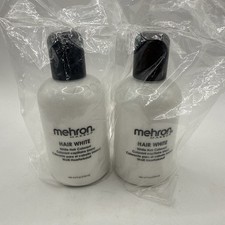 2 X Mehron Hair White Temporary Colorant Theatrical Makeup New 4.5 Oz. Each