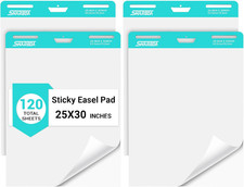 Super Sticky Easel Pad, 25" x 30", 30 Sheets, 4 Pads, Bleed-Resistant Paper