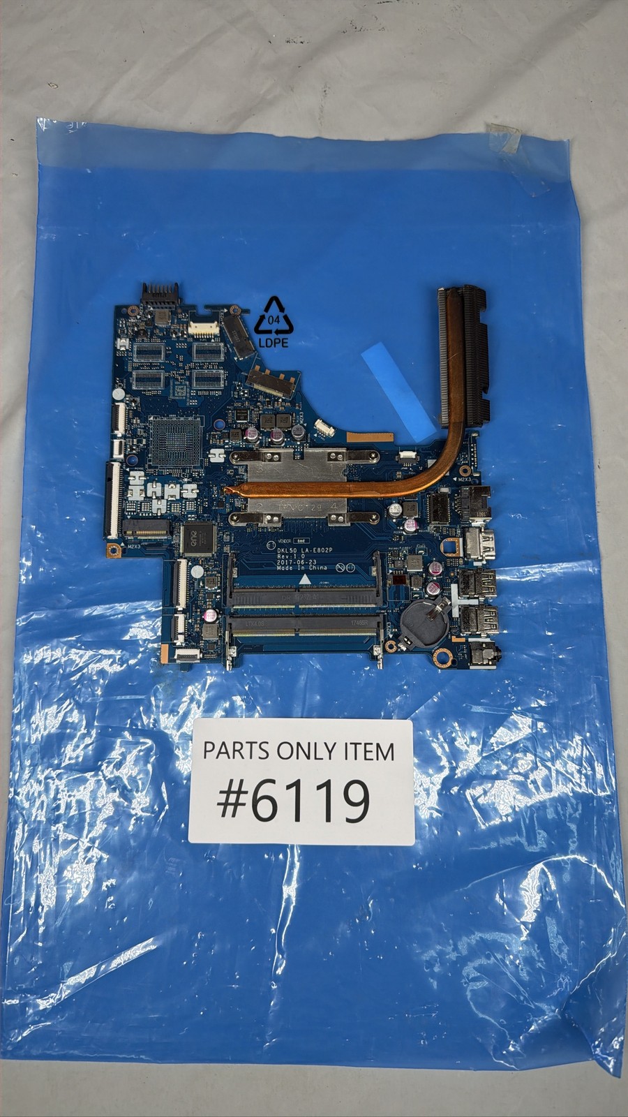 HP 250 G6 15-BS Laptop Motherboard Intel i5-8250U CPU LA-E802P