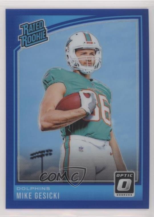 2018 Donruss Optic Rated Rookie Blue Prizm 122/149 Mike Gesicki #187 2qw