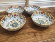 4 cereal soup bowls 2''X7.5'' mandala floral design