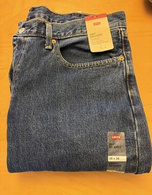 Levi's 550 Men's Relaxed Fit Straight Leg Blue Denim Jeans, Medium Wash
