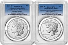 Pre 2026 W Morgan &Peace Silver Dollar Enhanced Liberty Bell PCGS SP70 AD #1