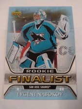 2005-06 Upper Deck NHL Finalist Rookie All-Time Greatest Card #89 Evgeni Nabokov. rookie card picture