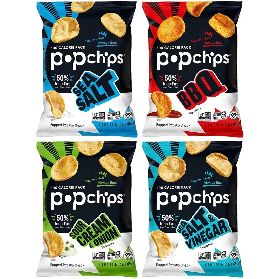 PACK de 30 Popchips caja de variedad (bolsas de 0,8 oz) ¡FRESCAS! ¡ENVÍO RÁPIDO! Foto 2 de 4