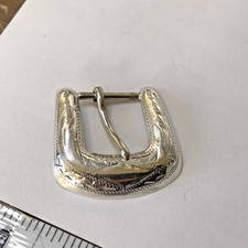 Sterling Silver 5/8  Hand Tooled Filigree Western Belt Buckle 6.7g  SS12 