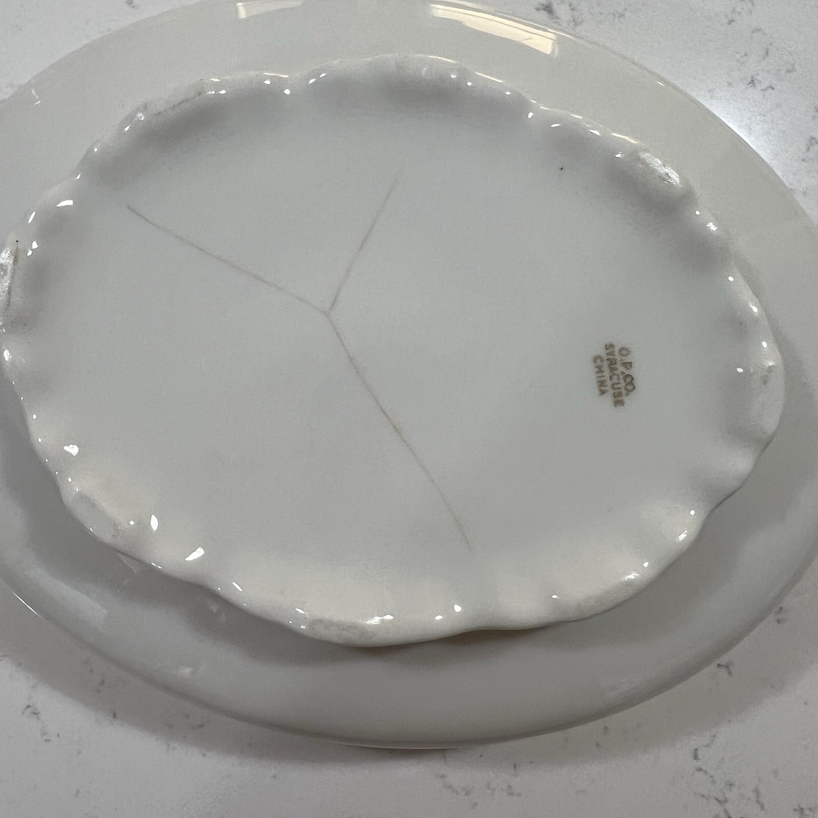 Vintage Covered Dish Tureen Soup Serving Bowl O. P. Co. Syracuse White Lid China