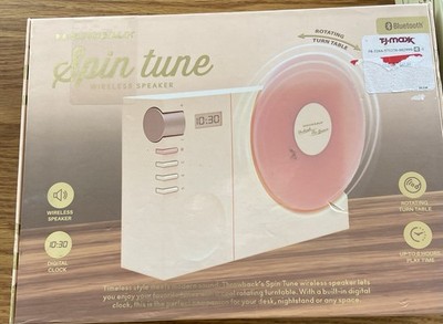 Throwback Spin Tune Wireless Speaker Bluetooth Digital Clock Rotating Turn Table