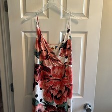 FARM RIO Anthropologie Sz 10 Floral & Polka Dot Eyelet Maxi Dress