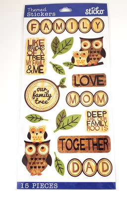 2014 EK Success Brands Sticko Themed Stickers-Wood Brand Set 15pc