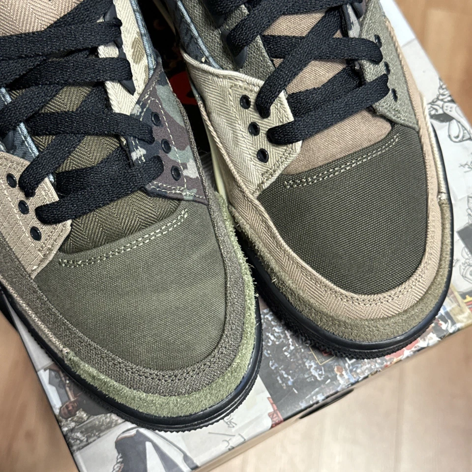 Jordan 3 Retro Patchwork Camo 2021 Men’s Size 9 PREOWNED VNDS DO1830-200 - Image 3 of 4
