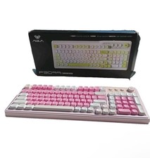 Aula F3099 Wireless Keyboard - RGB Backlit Creamy Pink Media Knob Bluetooth