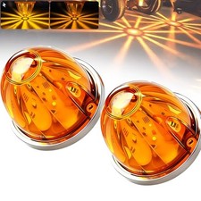 2Pcs Watermelon LED Strobe Constant Marker Lights Dual Function 2 Pack Amber
