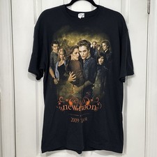 The Twilight Saga New Moon 2009 Tour Movie Promo Tee Shirt Y2K Vampire Size L