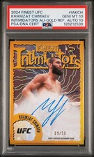 2024 TOPPS FINEST UFC INTIMIDATORS AUTOS KHAMZAT CHIMAEV 9/50 PSA 10 AUTO 10