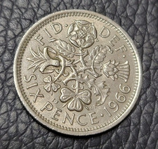 1966 Great Britain Six Pence Coin