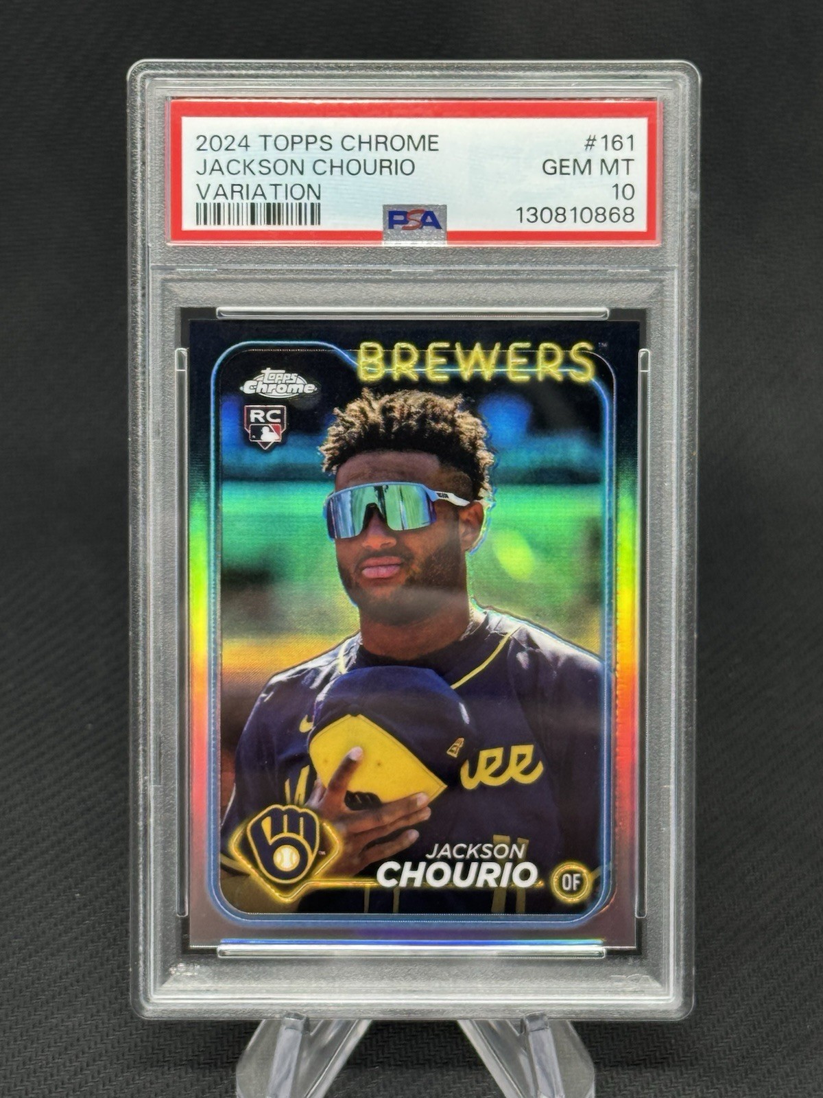 🔥2024 Topps Chrome #161 Jackson Chourio Variation SP PSA 10🔥