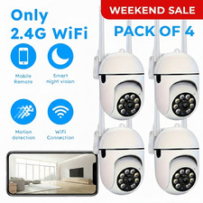 "4-Pack Wireless Security Cameras with Night Vision & Motion Detection"