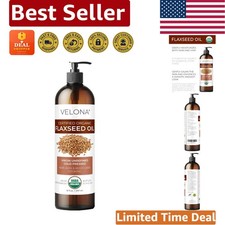 Fragrance-Free, USDA Organic Flaxseed Oil - 8 Fl Oz for Healthy Skin Hair