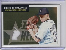 2007 BOWMAN HERITAGE JEREMY ALLEN BONDERMAN GAME-USED JERSEY RELIC #PGJB