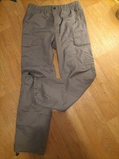 Mens H&M Size Medium Regular Fit Elasticated Cargo Grey Trousers