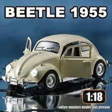 Voiture Miniature 1/18 Coccinelle BEETLE 1955 Métal Diecast avec Son et Lumiére