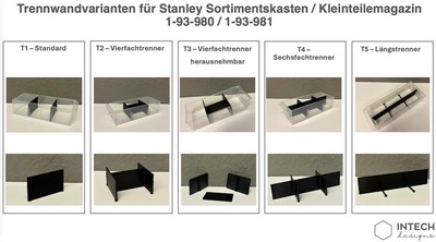 10 Stück Trenner Stanley Kleinteilemagazin 1-93-980 (T4 Sechsfach Trennwand)